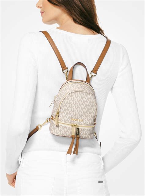 michael michael kors rhea signature denim backpack|Michael Kors rhea mini.